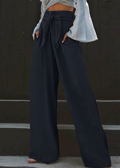 Wholesale SampleStylish Yellow High Waist Pockets Wide Leg Pants Summer