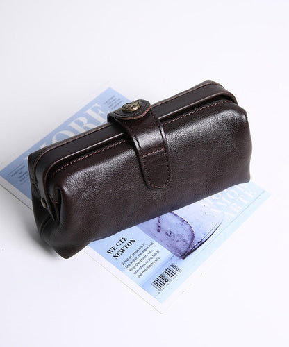Leather Vintage Solid Clutch Durable