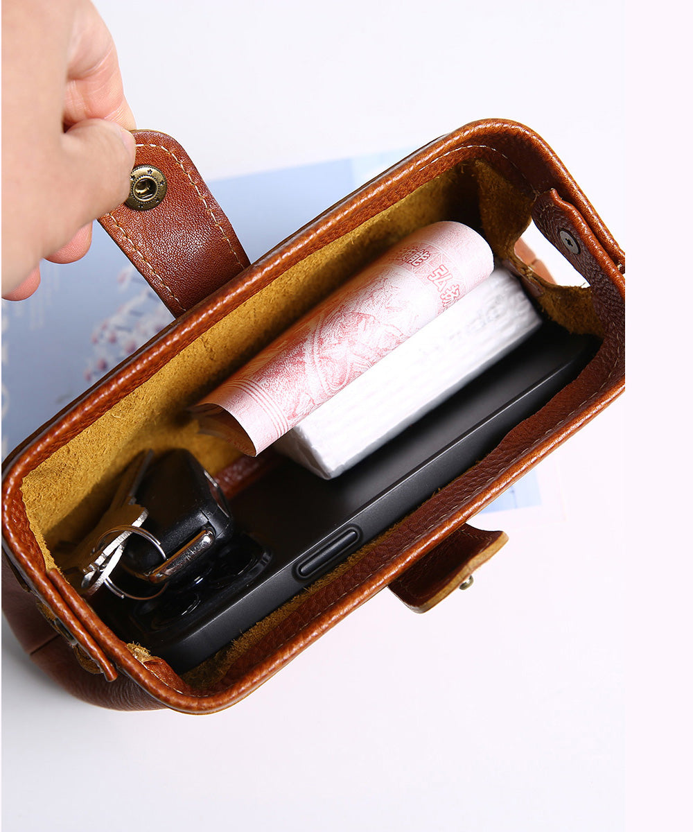 Leather Vintage Solid Clutch Durable