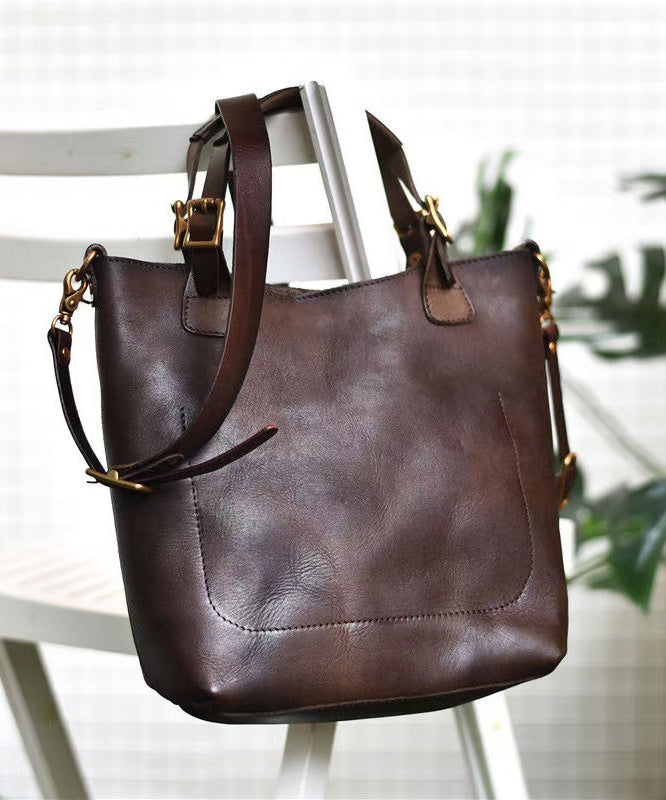 Orange Capacity Large Leather Handbag Tote Women