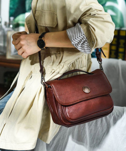 Durable Bag Messenger Orange Leather CrossBody Women Solid