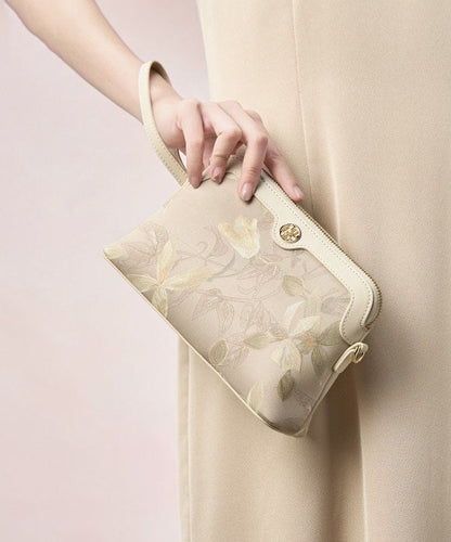 Green Bag Silk CrossBody Women Vintage Print