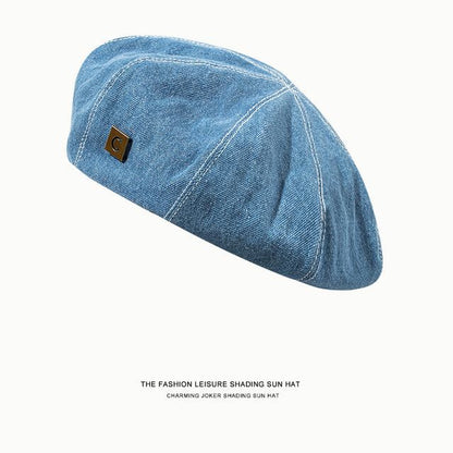 Wholesale Sample Applique Denim Beret Hat