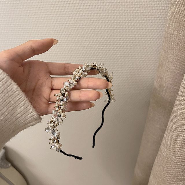 Pearl Crystal Faux Headband