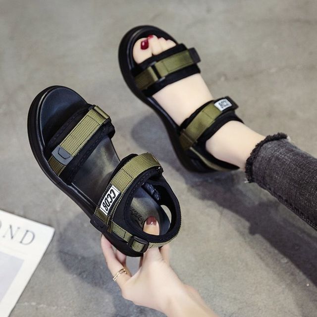 Wedge Heel Sandals Adhesive Platform Strap