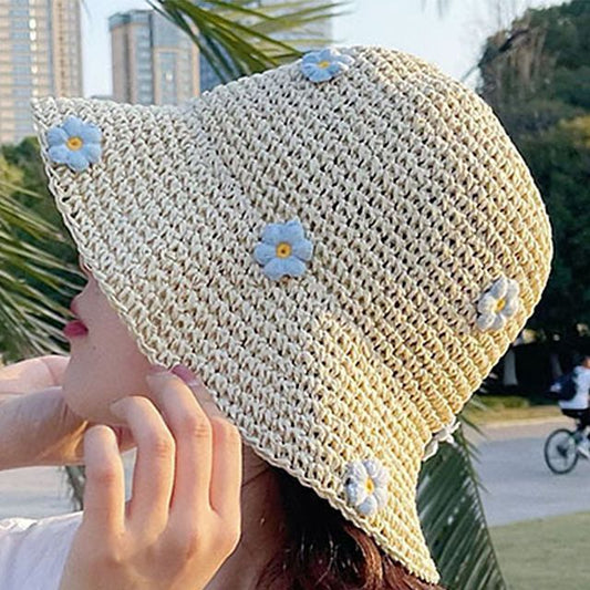 Sample Floral Woven Sun Hat