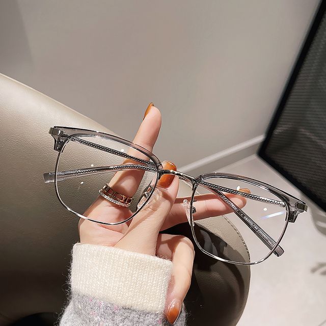 Blue Eyeglasses Frame Half Blocking Light