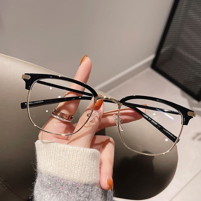 Blue Eyeglasses Frame Half Blocking Light