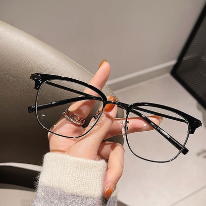 Blue Eyeglasses Frame Half Blocking Light
