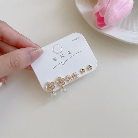 3 (various designs) Alloy Pair Sakura Set: Earring