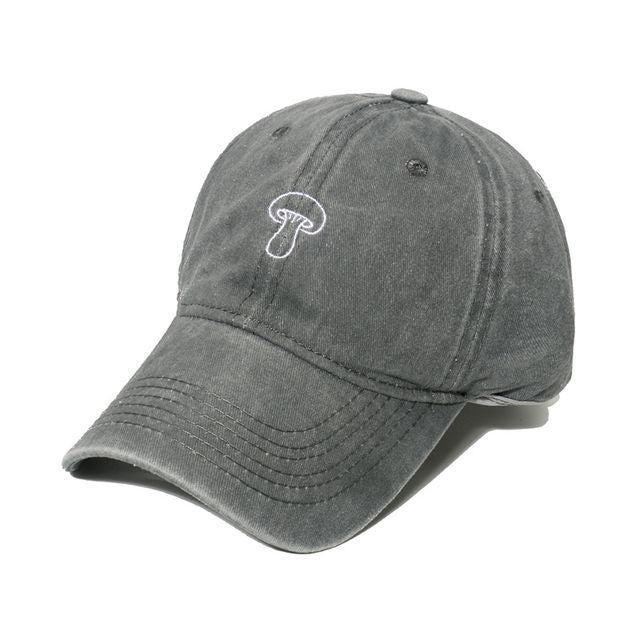 Sample Mushroom Embroidered Denim Bucket Hat