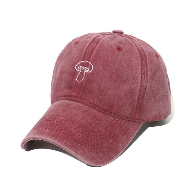 Sample Mushroom Embroidered Denim Bucket Hat