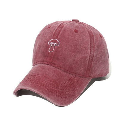 Sample Mushroom Embroidered Denim Bucket Hat