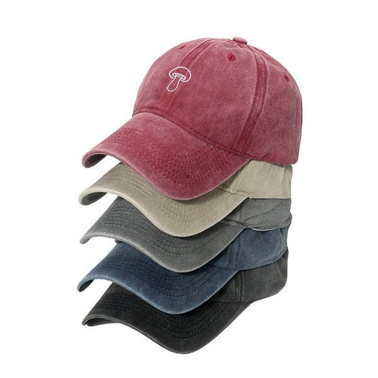 Sample Mushroom Embroidered Denim Bucket Hat
