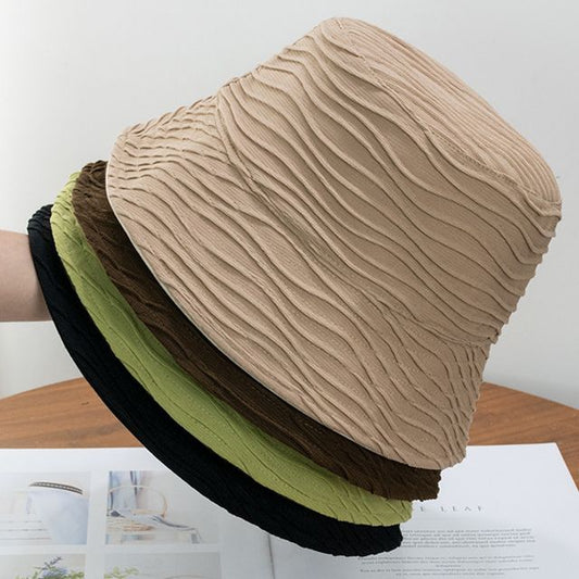 Sample Wavy Texture Reversible Plain Bucket Hat