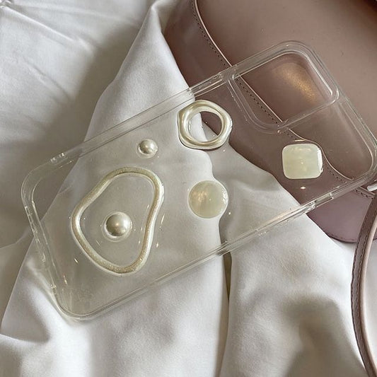 Sample Faux Pearl Transparent Phone Case