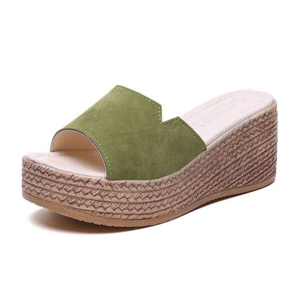 Wedge-Heel Platform Sandals Slide