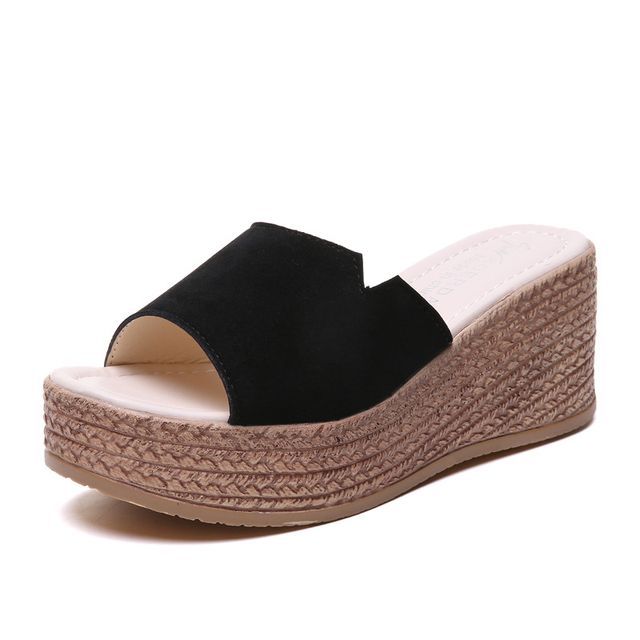 Wedge-Heel Platform Sandals Slide