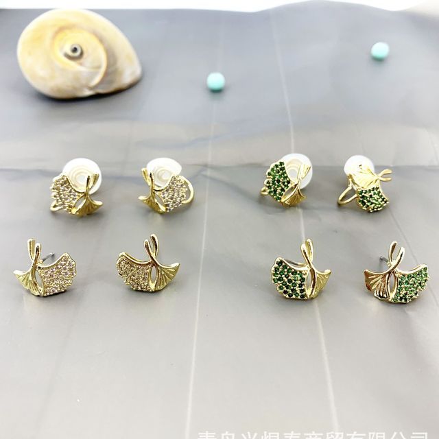 Sample Leaf Rhinestone Alloy Earring
