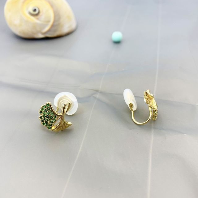Sample Leaf Rhinestone Alloy Earring