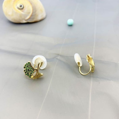 Sample Leaf Rhinestone Alloy Earring