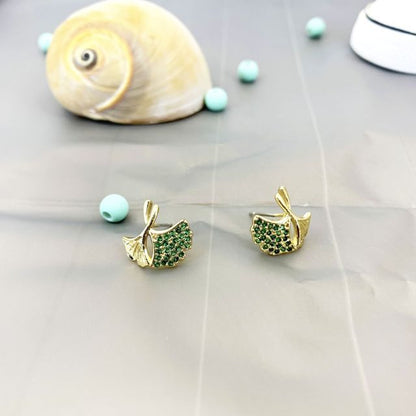 Sample Leaf Rhinestone Alloy Earring