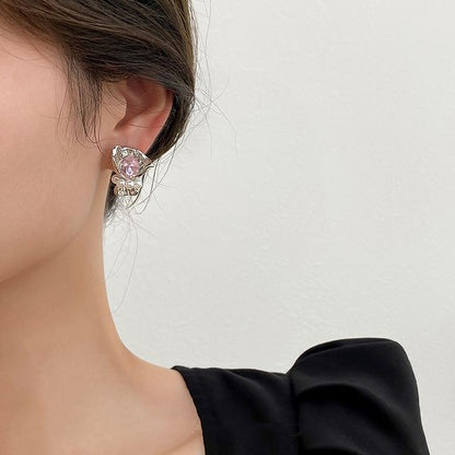 Sample Flower Rhinestone Alloy Earring