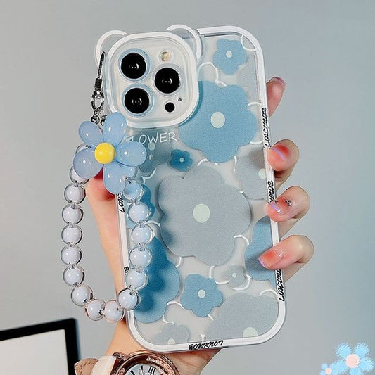 Sample Flower Bead Chain Transparent Phone Case