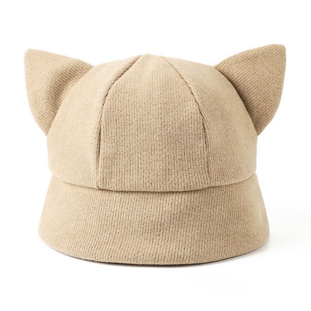 Knit Bucket Ear Cat Hat