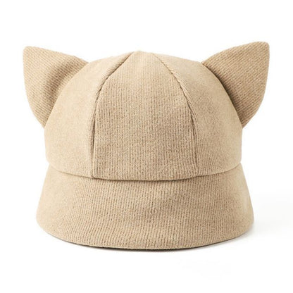 Knit Bucket Ear Cat Hat