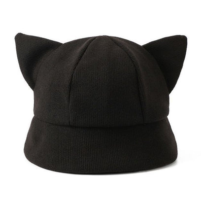 Knit Bucket Ear Cat Hat