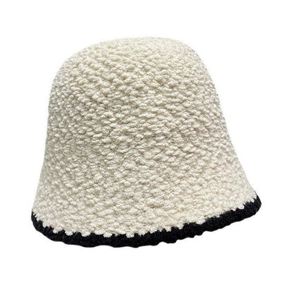 Sample Contrast Trim Faux Shearling Bucket Hat