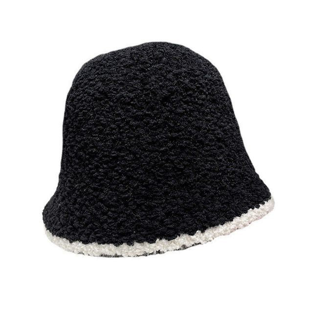 Sample Contrast Trim Faux Shearling Bucket Hat