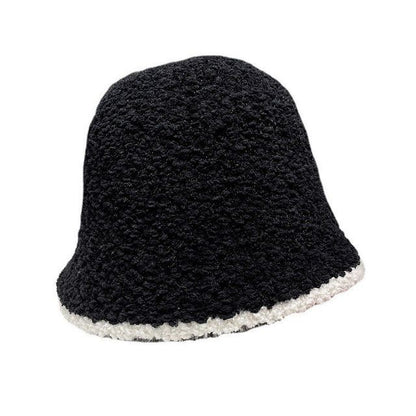 Sample Contrast Trim Faux Shearling Bucket Hat