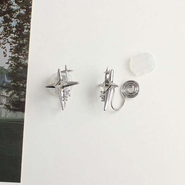 Rhinestone Alloy Star Earring