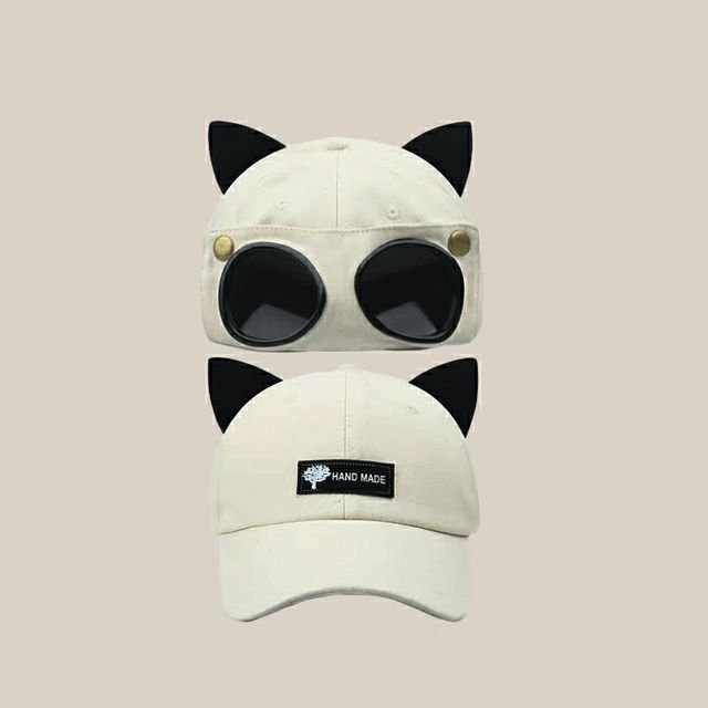 Baseball Aviator Goggles Ear Cat Cap with