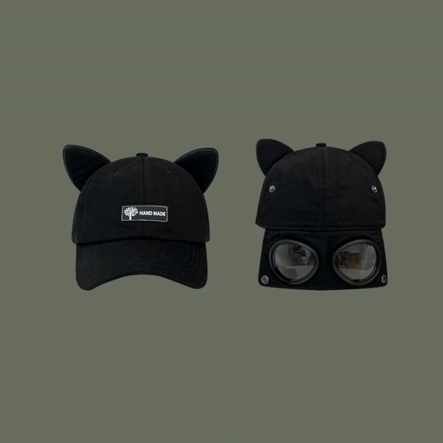 Baseball Aviator Goggles Ear Cat Cap with