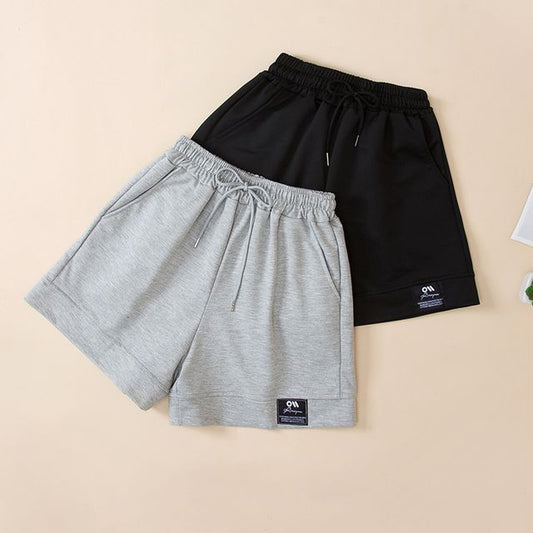 Label Plain High Applique Shorts Waist