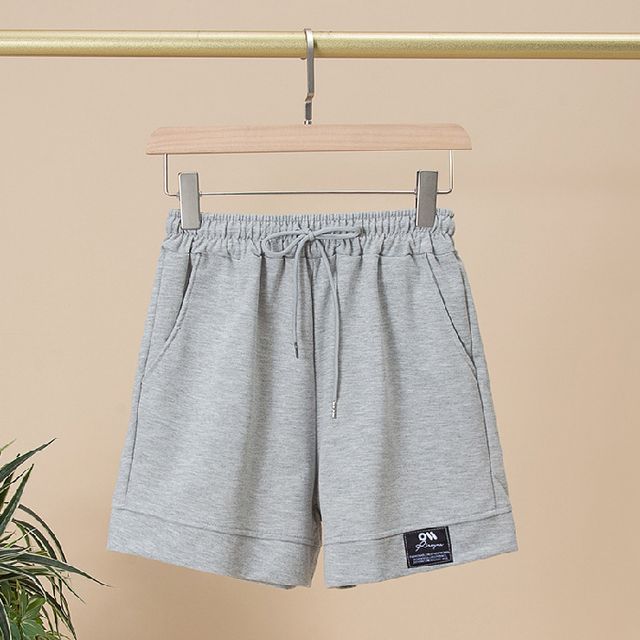 Label Plain High Applique Shorts Waist