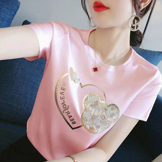 Print Crew Tee Neck Bear Short-Sleeve