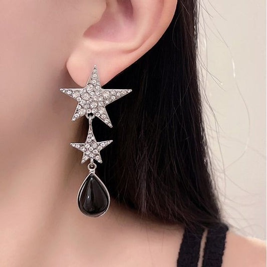 Drop Rhinestone Star Earring