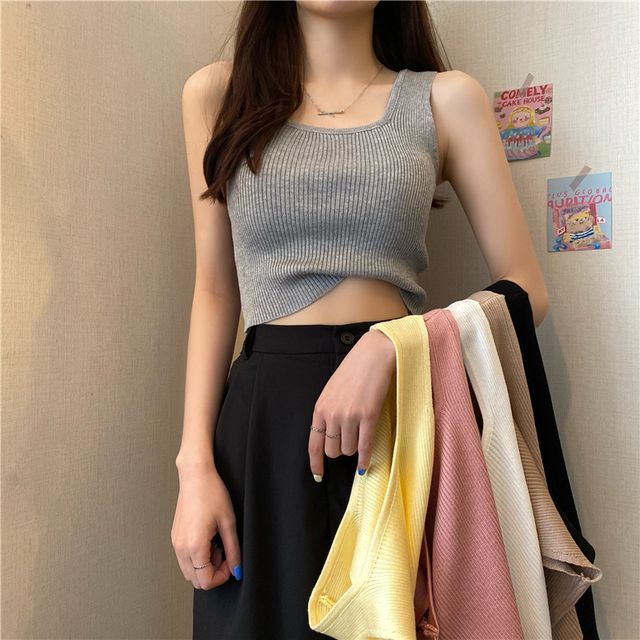 Neck Top Tank Square Plain
