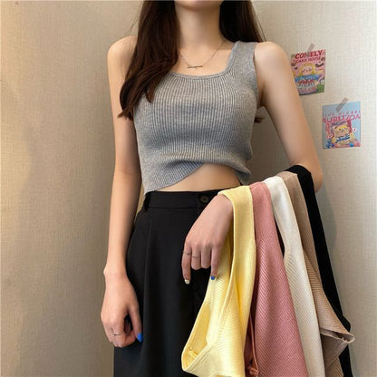 Neck Top Tank Square Plain