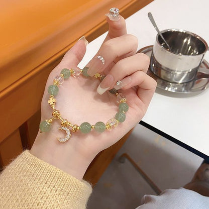 Sample Rhinestone Moon Charm Faux Crystal Bracelet