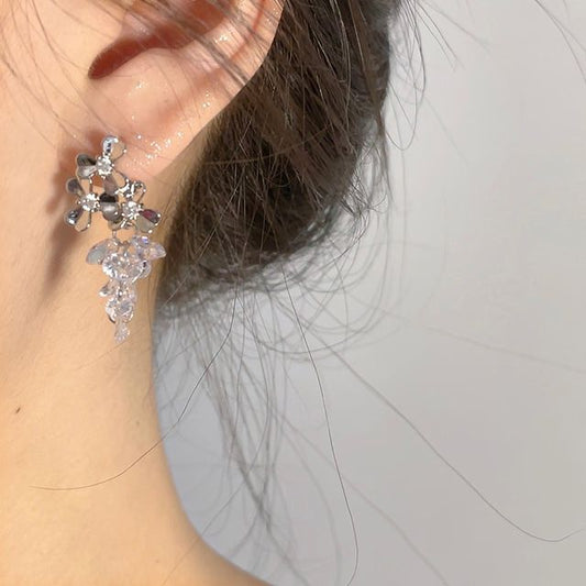Wholesale Sample Alloy Grapes Dangle Faux Crystal Earring