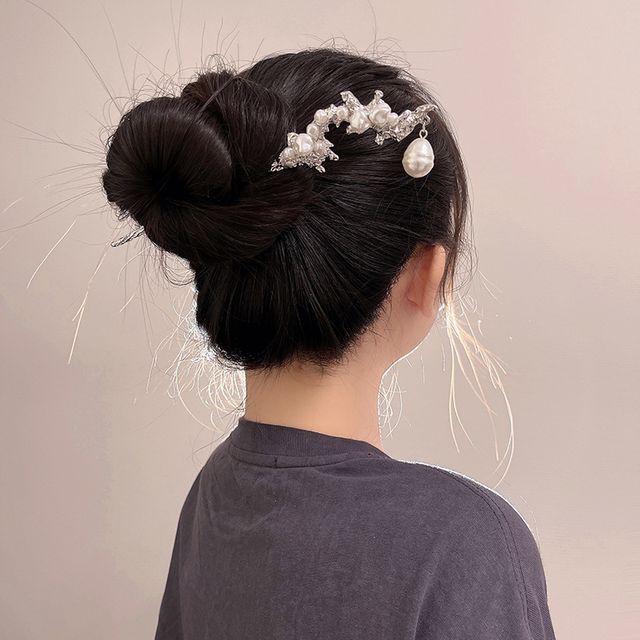 Alloy Hair Clip Faux Irregular Pearl