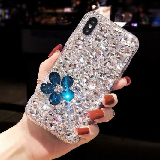 Rhinestone Phone Case Floral