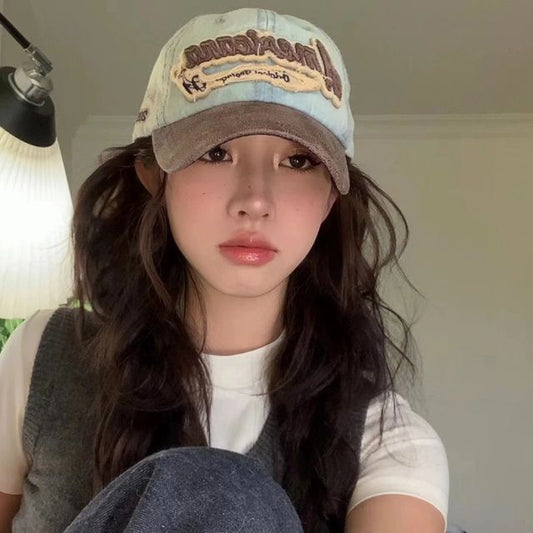 Sample Letter Embroidered Two-Tone Denim Baseball Cap