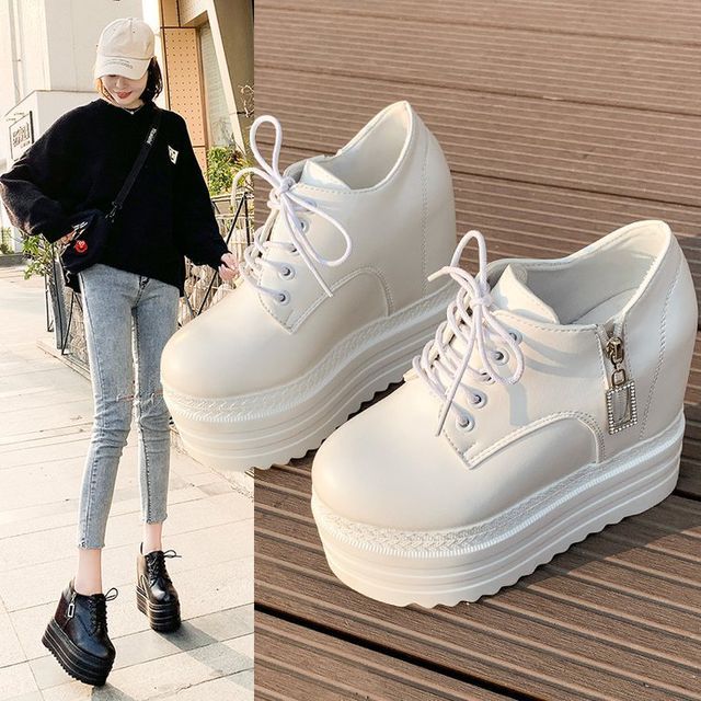 Platform Hidden Wedge Lace Ups