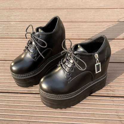 Platform Hidden Wedge Lace Ups